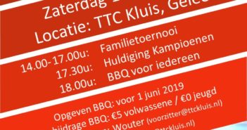 15 juni: Familietoernooi + Kampioenen + BBQ